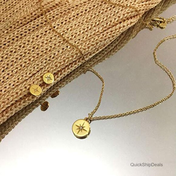 Sterling Silver Gold Plated Pendant Necklace with Cubic Zirconia - Picture 3 of 7